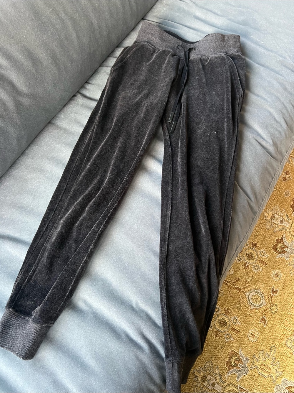 Lululemon Heathered Black Velour Jogger Pants - XS